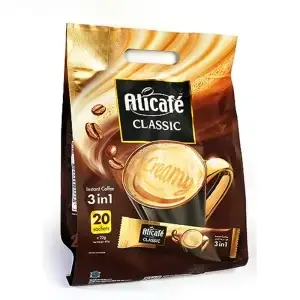 کافی میکس 1×3 علی کافه کلاسیک کرمی بسته ۲۰ عددی