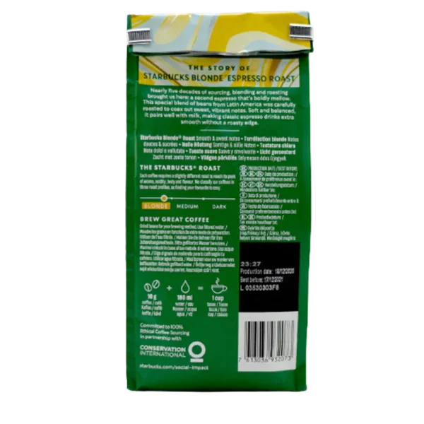 دانه قهوه استارباکس Starbucks مدل Blonde Espresso Roast
